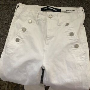 Karl Lagerfeld White Flare Leg Pants size worn 2x almost new condition